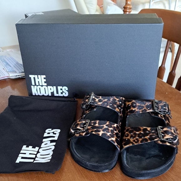 The Kooples Shoes - The Kooples Leopard Print Sandals genuine Lether 38